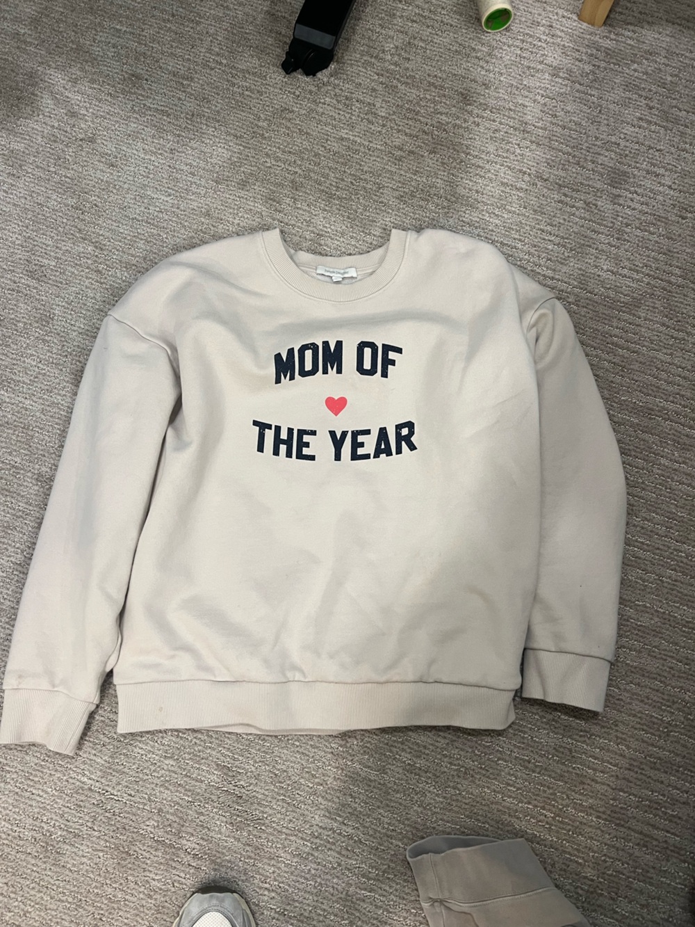 Favorite Daughter Cream 'Mom of the Year' Sweatshirt with Red Heart